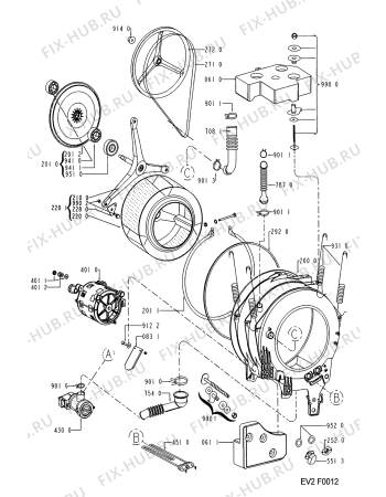 Схема №2 AWV 422 с изображением Клавиша для стиралки Whirlpool 481241258806