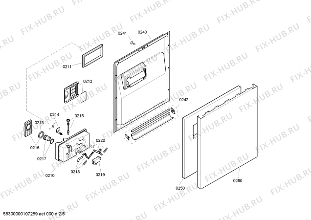 Взрыв-схема посудомоечной машины Bosch SGS43E72EU - Схема узла 02