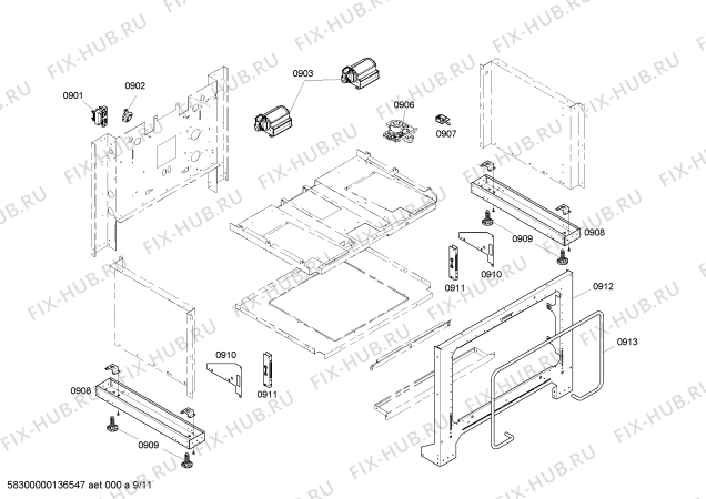 Схема №9 PRD364EDHU Thermador с изображением Кабель для плиты (духовки) Bosch 00644893
