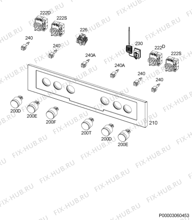 Взрыв-схема плиты (духовки) Electrolux EON5050AAX - Схема узла Command panel 037