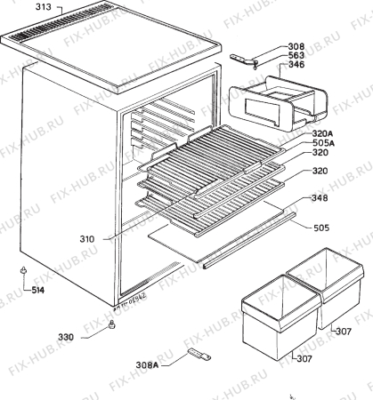 Взрыв-схема холодильника Zanussi ZF56L - Схема узла Housing 001