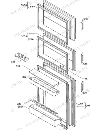 Взрыв-схема холодильника Faure FRC912W - Схема узла Door 003
