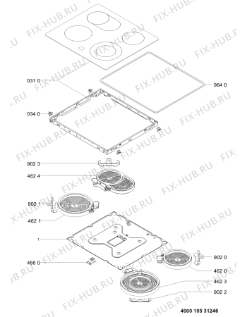 Схема №1 AKL 703 NE с изображением Керамическая поверхность для плиты (духовки) Whirlpool 481010531259