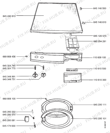 Схема №6 LAVW80 с изображением Емкоть для порошка для стиральной машины Aeg 8991106103007