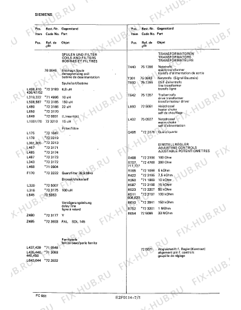 Схема №3 FC6617 с изображением Строчный трансформатор для телевизора Siemens 00751355