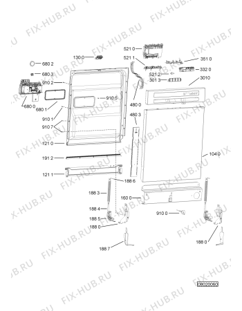 Схема №4 ADL 444/1 NB с изображением Микромодуль для посудомойки Whirlpool 480140102905