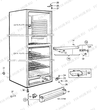 Взрыв-схема холодильника Electrolux ER4019B - Схема узла C10 Cabinet