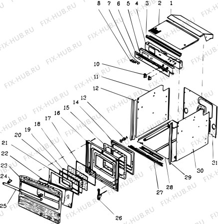 Взрыв-схема плиты (духовки) SCHOLTES FE56ANTHR (F010891) - Схема узла