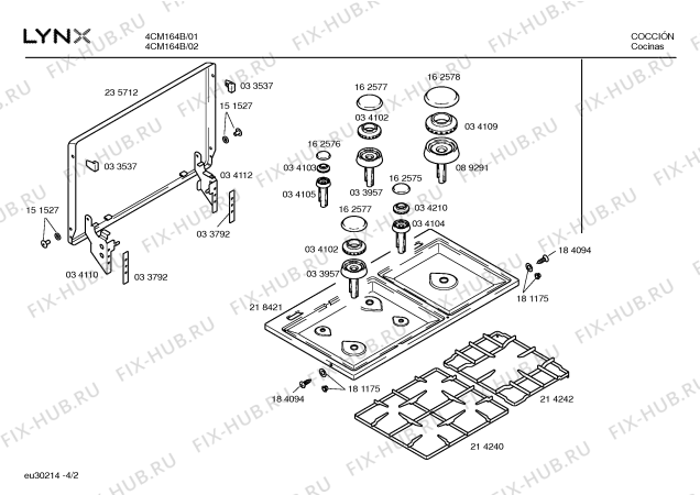 Схема №4 4CM164B с изображением Панель для электропечи Bosch 00218402