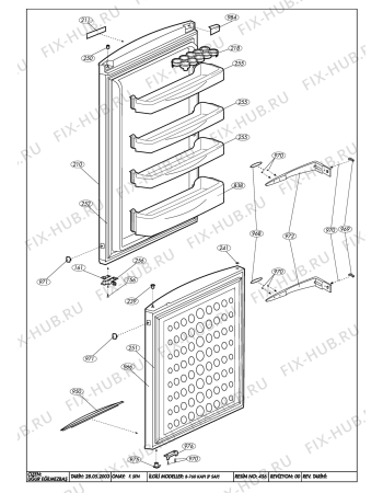 Взрыв-схема холодильника Beko BEKO CDP 7620 HCA (6035487082) - DOOR ACCESSORIES (B-760 P-TYPE HANDLE)