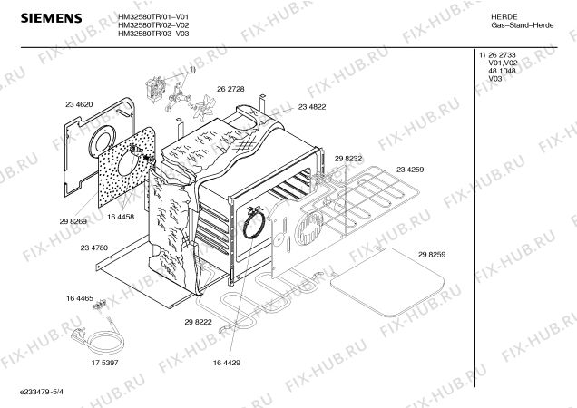 Схема №4 HSV258RTR с изображением Кабель для электропечи Siemens 00268267