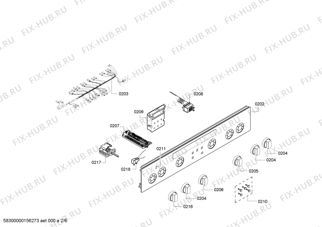 Взрыв-схема плиты (духовки) Siemens HR74D530T - Схема узла 02