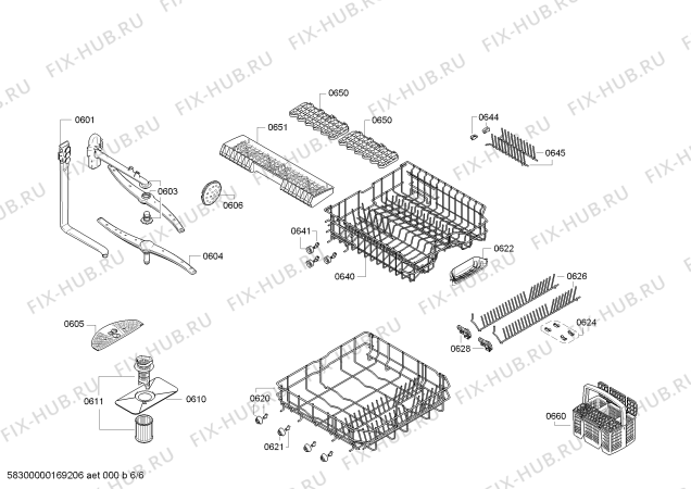 Взрыв-схема посудомоечной машины Siemens SN54D501EU - Схема узла 06
