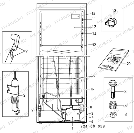 Взрыв-схема холодильника Elektro Helios KF300-2 - Схема узла C10 Cold, users manual