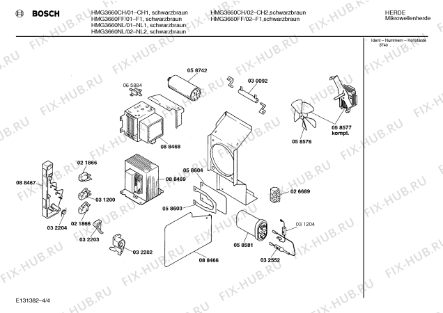 Схема №4 HMG3660CH с изображением Модуль для свч печи Bosch 00092292