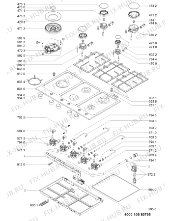 Схема №1 GMA9522IX с изображением Холдер для плиты (духовки) Whirlpool 481010670613