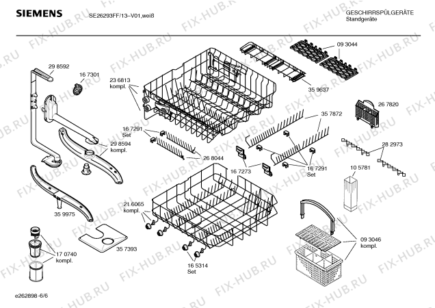 Взрыв-схема посудомоечной машины Siemens SE26293FF - Схема узла 06