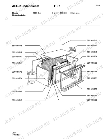 Схема №5 COMPETENCE 5209B-M с изображением Шуруп для духового шкафа Aeg 8996619207195