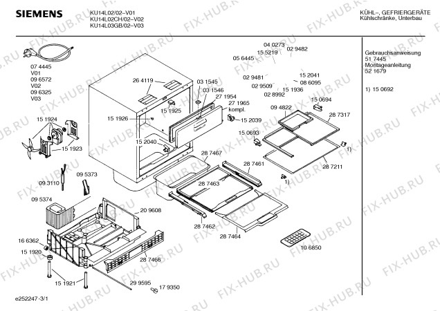 Схема №2 KUL1405CH с изображением Крепежный набор для холодильной камеры Bosch 00350986