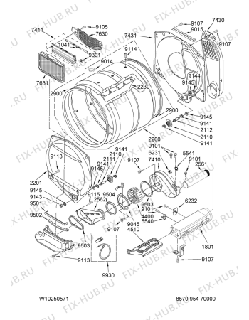 Схема №8 YMET3800TW2 с изображением Зажим для стиралки Whirlpool 480113100298