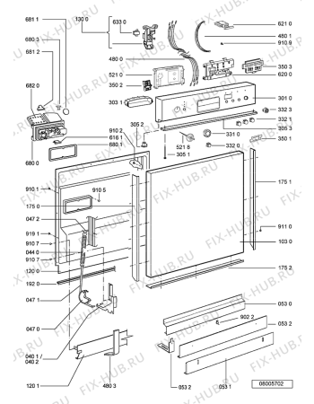 Схема №1 GSUK 4584/1 WH с изображением Панель для посудомоечной машины Whirlpool 481245373463
