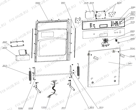 Схема №1 MI61211X (279893, WQP12-9350G) с изображением Дверца для электропосудомоечной машины Gorenje 405255