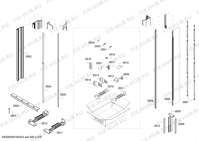 Взрыв-схема холодильника Gaggenau RW414300 Gaggenau - Схема узла 05