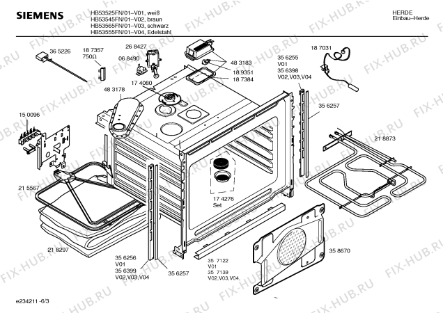 Схема №5 HB53565FN с изображением Инструкция по эксплуатации для духового шкафа Siemens 00581296