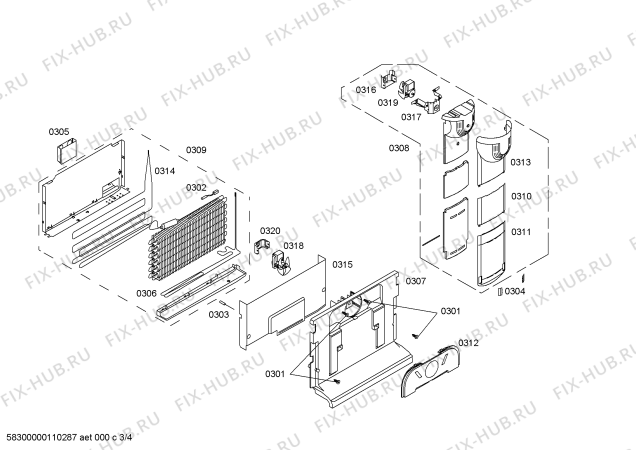 Взрыв-схема холодильника Balay 3KF4967A - Схема узла 03