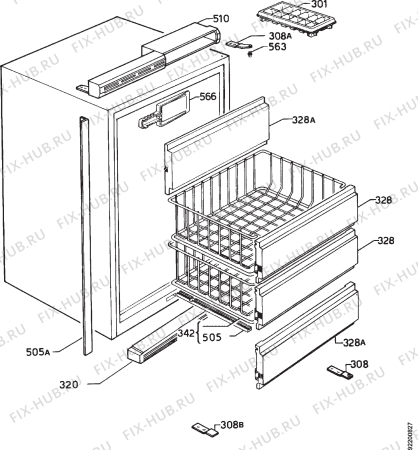 Взрыв-схема холодильника Electrolux TW434G - Схема узла Housing 001