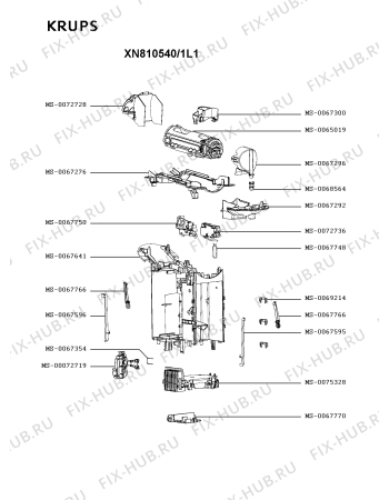 Взрыв-схема кофеварки (кофемашины) Krups XN810540/1L1 - Схема узла PP004448.5P2