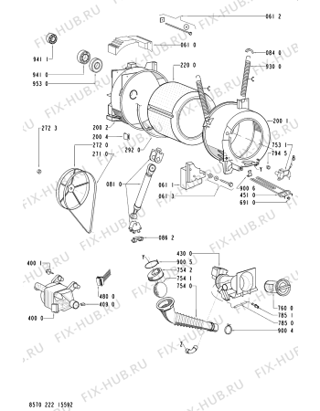 Схема №2 AWM 1204/4 с изображением Микропереключатель для стиралки Whirlpool 481228219881