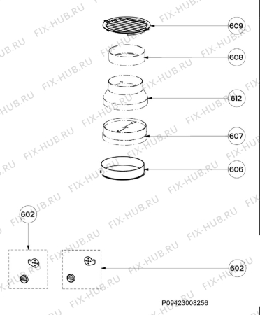 Взрыв-схема вытяжки Aeg Electrolux DF7190-M - Схема узла Section 5