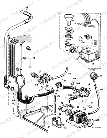 Взрыв-схема посудомоечной машины Zanussi DS10W - Схема узла W20 Pump, Water softener