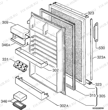 Взрыв-схема холодильника Zanussi ZP7142 - Схема узла Door 003