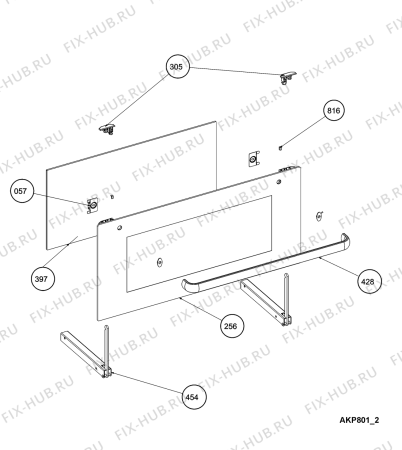 Взрыв-схема плиты (духовки) Whirlpool AKW301IX (F102568) - Схема узла