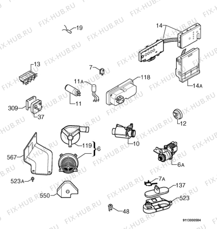 Взрыв-схема посудомоечной машины Privileg 951570_1016 - Схема узла Electrical equipment 268