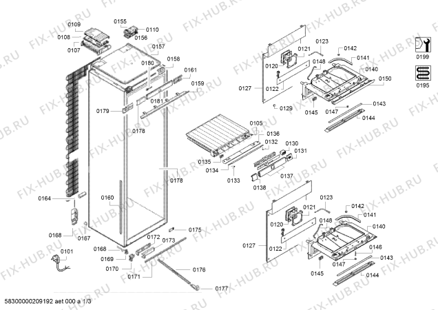 Схема №3 RW222260, Gaggenau с изображением Толкатель для холодильной камеры Bosch 11026416
