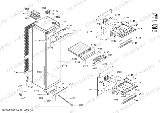 Схема №3 RW222260, Gaggenau с изображением Модуль управления мотором для холодильной камеры Bosch 12023276