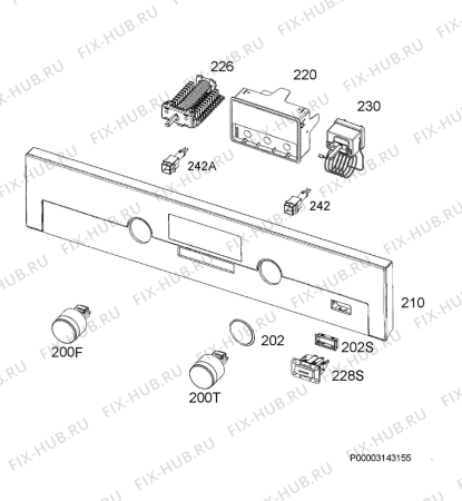 Взрыв-схема плиты (духовки) Aeg BEM455120M - Схема узла Command panel 037
