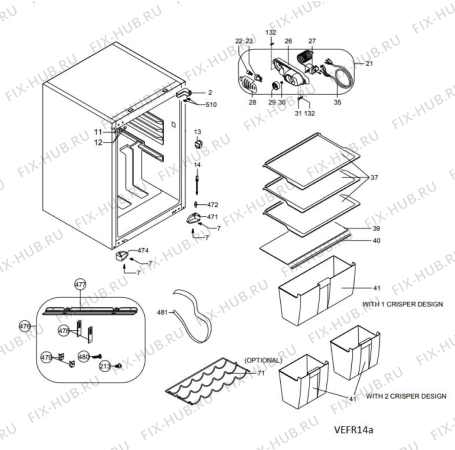 Схема №4 PRC 964 A++ с изображением Запчасть для холодильника Whirlpool 488000533621