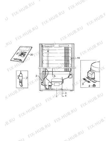 Взрыв-схема холодильника Electrolux EU2117C - Схема узла Functional parts