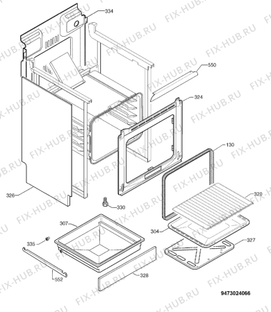 Взрыв-схема плиты (духовки) Electrolux EKG6702 - Схема узла Housing 001