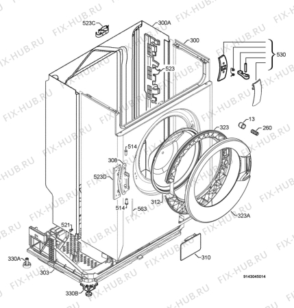 Взрыв-схема стиральной машины Electrolux EWS8014W - Схема узла Housing 001