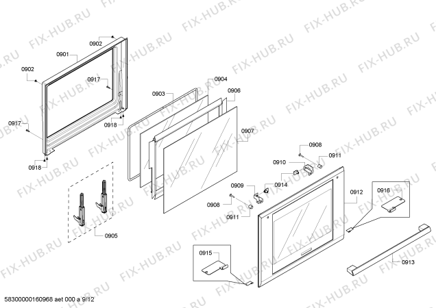 Схема №11 HWD5751UC Bosch с изображением Сенсор для плиты (духовки) Bosch 00619630