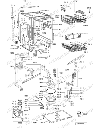 Схема №1 GSFS 4321/1 WS с изображением Модуль (плата) управления для посудомойки Whirlpool 481221838218