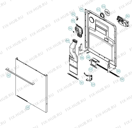 Взрыв-схема посудомоечной машины Atag VW6055PT XL NL   -VW6055PTUU-A01 (341706, DW70.3) - Схема узла 09