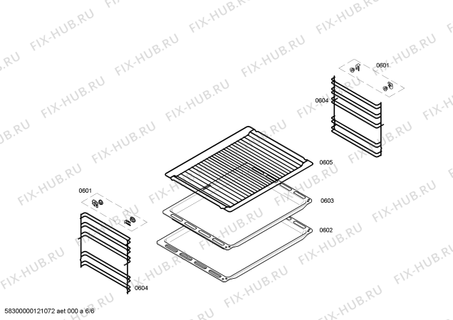 Взрыв-схема плиты (духовки) Bosch HEN320551 - Схема узла 06