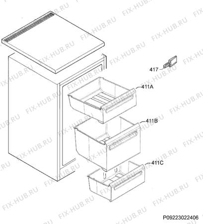 Схема №1 ATS8112CAW с изображением Сосуд для холодильной камеры Aeg 2064459189