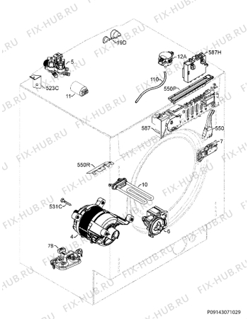 Схема №5 L61470WDBI с изображением Модуль (плата) для стиралки Aeg 973914606040009
